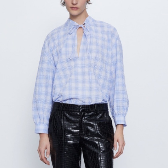 NWT Zara plaid blouse - Picture 6 of 16